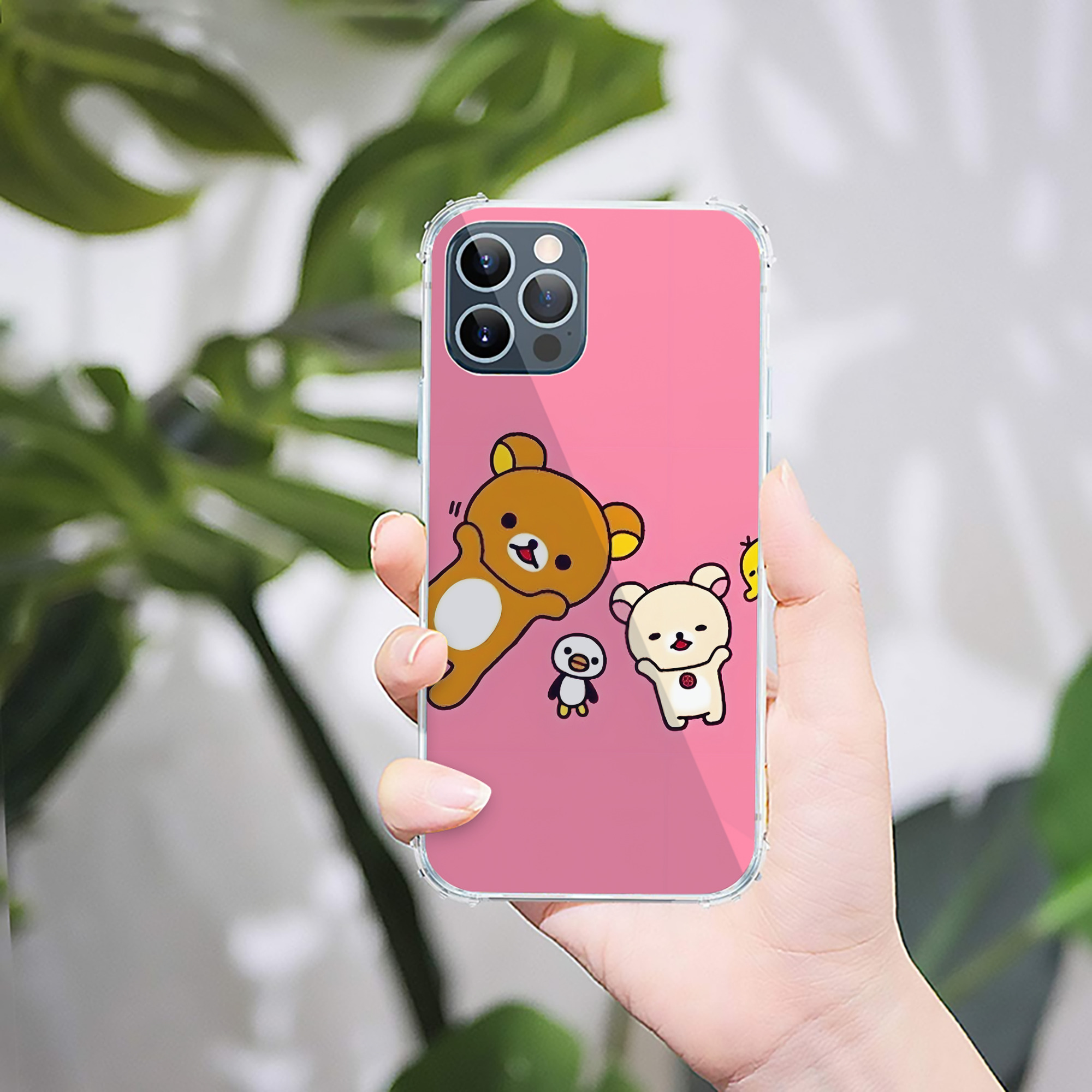 （画像用） リラックマ リラックマ キイロイトリ Rilakkuma Korilakkuma Kiiroitori 【iPhone 12シリーズ対応】透明スマホケース（クリアソフトケース）